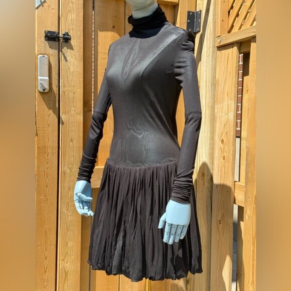 🆕 RAT & BOA 🧿 NWOT Lui Sheer Mesh Long Sleeve Mini Dress, Black - Sz XXS - Picture 4 of 14